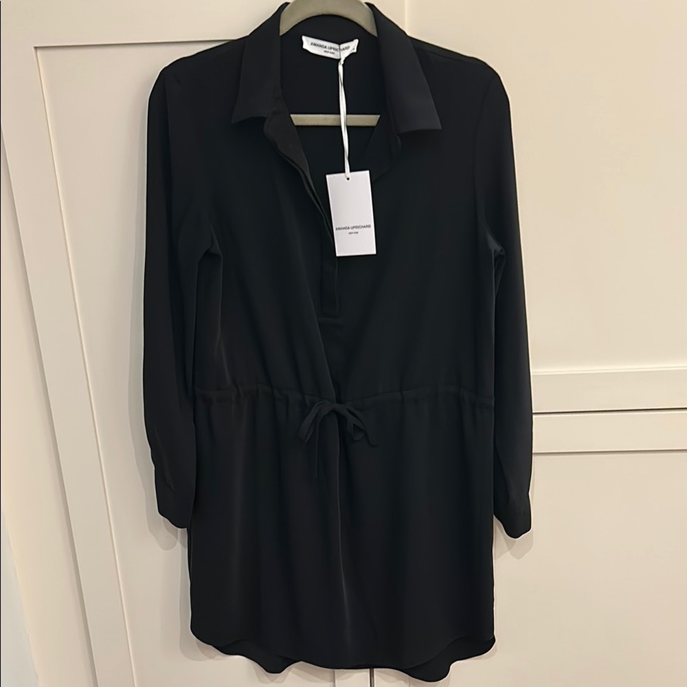 NWT Amanda Uprichard black shirtdress, size medium